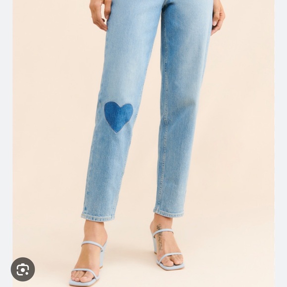 LEE High Rise Stella Tapered Jean with embroidered HEART PATCH - Picture 2 of 10